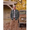COOFANDY Mens Plaid Flannel Shirts Long Sleeve Western Pearl Snap Shirts Fall Button Down Shirt for Men(Black Grey)
