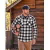 COOFANDY Mens Plaid Flannel Shirts Long Sleeve Western Pearl Snap Shirts Fall Button Down Shirt for Men(Black White)