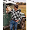 COOFANDY Mens Plaid Flannel Shirts Long Sleeve Western Pearl Snap Shirts Fall Button Down Shirt for Men(Black White)