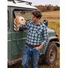 COOFANDY Mens Plaid Flannel Shirts Long Sleeve Western Pearl Snap Shirts Fall Button Down Shirt for Men(Blue Black)