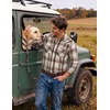 COOFANDY Mens Plaid Flannel Shirts Long Sleeve Western Pearl Snap Shirts Fall Button Down Shirt for Men(Brown Grey)