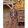 COOFANDY Mens Plaid Flannel Shirts Long Sleeve Western Pearl Snap Shirts Fall Button Down Shirt for Men(Brown Red)
