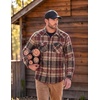 COOFANDY Mens Plaid Flannel Shirts Long Sleeve Western Pearl Snap Shirts Fall Button Down Shirt for Men(Brown Red)