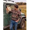 COOFANDY Mens Plaid Flannel Shirts Long Sleeve Western Pearl Snap Shirts Fall Button Down Shirt for Men(Brown Red)