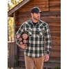 COOFANDY Mens Plaid Flannel Shirts Long Sleeve Western Pearl Snap Shirts Fall Button Down Shirt for Men(Green Beige)