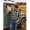 COOFANDY Mens Plaid Flannel Shirts Long Sleeve Western Pearl Snap Shirts Fall Button Down Shirt for Men(Green Beige)