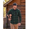 COOFANDY Mens Plaid Flannel Shirts Long Sleeve Western Pearl Snap Shirts Fall Button Down Shirt for Men(Green Black)