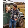 COOFANDY Mens Plaid Flannel Shirts Long Sleeve Western Pearl Snap Shirts Fall Button Down Shirt for Men(Navy Orange)