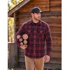 COOFANDY Mens Plaid Flannel Shirts Long Sleeve Western Pearl Snap Shirts Fall Button Down Shirt for Men(Red)