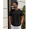 COOFANDY Men’s T Shirts Henley Shirts Short Sleeve Casual Shirts for Men(All Black)