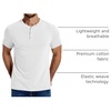 COOFANDY Men’s T Shirts Henley Shirts Short Sleeve Casual Shirts for Men(All White)