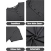 COOFANDY Men’s T Shirts Henley Shirts Short Sleeve Casual Shirts for Men(Dark Grey)