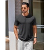 COOFANDY Men’s T Shirts Henley Shirts Short Sleeve Casual Shirts for Men(Dark Grey)