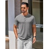 COOFANDY Men’s T Shirts Henley Shirts Short Sleeve Casual Shirts for Men(Grey)