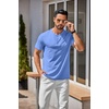 COOFANDY Men’s T Shirts Henley Shirts Short Sleeve Casual Shirts for Men(Light Blue)