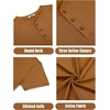 COOFANDY Men’s T Shirts Henley Shirts Short Sleeve Casual Shirts for Men(Light Brown)