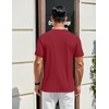 COOFANDY Men’s T Shirts Henley Shirts Short Sleeve Casual Shirts for Men(Wine Red)