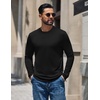 COOFANDY Mens Thermal T Shirts Long Sleeve Fleece Lined Tee Casual Soft Top(All Black)