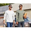 COOFANDY Mens Thermal T Shirts Long Sleeve Fleece Lined Tee Casual Soft Top(All White)