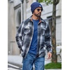 COOFANDY Mens Thermal T Shirts Long Sleeve Fleece Lined Tee Casual Soft Top(Blue)