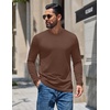 COOFANDY Mens Thermal T Shirts Long Sleeve Fleece Lined Tee Casual Soft Top(Brown)