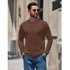 COOFANDY Mens Thermal T Shirts Long Sleeve Fleece Lined Tee Casual Soft Top(Brown)