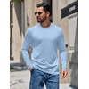 COOFANDY Mens Thermal T Shirts Long Sleeve Fleece Lined Tee Casual Soft Top(Light Blue)