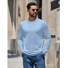 COOFANDY Mens Thermal T Shirts Long Sleeve Fleece Lined Tee Casual Soft Top(Light Blue)
