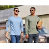 COOFANDY Mens Thermal T Shirts Long Sleeve Fleece Lined Tee Casual Soft Top(Light Blue)
