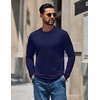COOFANDY Mens Thermal T Shirts Long Sleeve Fleece Lined Tee Casual Soft Top(Navy Blue)