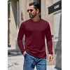 COOFANDY Mens Thermal T Shirts Long Sleeve Fleece Lined Tee Casual Soft Top(Wine Red)