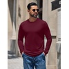 COOFANDY Mens Thermal T Shirts Long Sleeve Fleece Lined Tee Casual Soft Top(Wine Red)