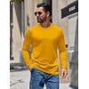COOFANDY Mens Thermal T Shirts Long Sleeve Fleece Lined Tee Casual Soft Top(Yellow)