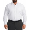COOFANDY Big and Tall Mens Dress Shirt Wrinkle Free Button Down Shirt(White)