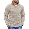 COOFANDY Men’s Casual Pullover Sweater Quarter Button Fleece Sweatshirt Knitted Thermal Sweaters(A-light Khaki)