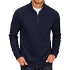 COOFANDY Men’s Fleece Quarter Zip Pullover Long Sleeve Mock Neck Sweatshirt(Solid Deep Blue)