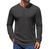 COOFANDY Mens Henley Shirts Long Sleeve Button T Shirts Casual Pullover Tee(Heather Charcoal Gray)