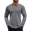 COOFANDY Men’s Henley Shirts Long Sleeve Button T-Shirt Lightweight Fashion Casual Pullover Shirt(Heather Dark Grey)