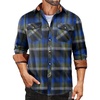 COOFANDY Mens Lightweight Flannel Long Sleeve Casual Work Plaid Shirts(A Plaid-green Blue Plaid)