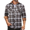 COOFANDY Mens Lightweight Flannel Long Sleeve Casual Work Plaid Shirts(Plaid-brown White Plaid)