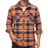 COOFANDY Mens Lightweight Flannel Long Sleeve Casual Work Plaid Shirts(Plaid-orange)