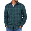 COOFANDY Mens Lightweight Flannel Shirt Long Sleeve Plaid Shirt with Pocket(Green)