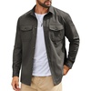 COOFANDY Men’s Long Sleeve Button Down Work Shirt with Flap Pockets(Dark Green)