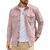 COOFANDY Men’s Long Sleeve Button Down Work Shirt with Flap Pockets(Light Pink)