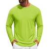 COOFANDY Men’s Long Sleeve T-Shirt Sun Protection Athletic Tee Shirts(A-bright Green 1pack)