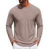 COOFANDY Men’s Long Sleeve T-Shirt Sun Protection Athletic Tee Shirts(A-khaki 1pack)