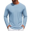 COOFANDY Men’s Long Sleeve T-Shirt Sun Protection Athletic Tee Shirts(A-light Blue 1pack)