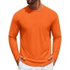 COOFANDY Men’s Long Sleeve T-Shirt Sun Protection Athletic Tee Shirts(A-orange 1pack)
