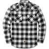 COOFANDY Mens Plaid Flannel Shirts Long Sleeve Western Pearl Snap Shirts Fall Button Down Shirt for Men(Black White)