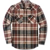 COOFANDY Mens Plaid Flannel Shirts Long Sleeve Western Pearl Snap Shirts Fall Button Down Shirt for Men(Brown Red)